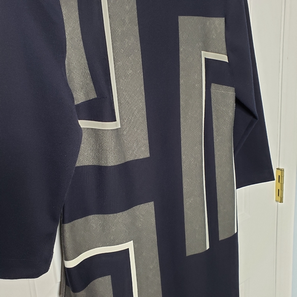 Danny & Nicole 3/4 Sleeve Shift Geometric Colorblock Mod Office Business Petite - Picture 12 of 15